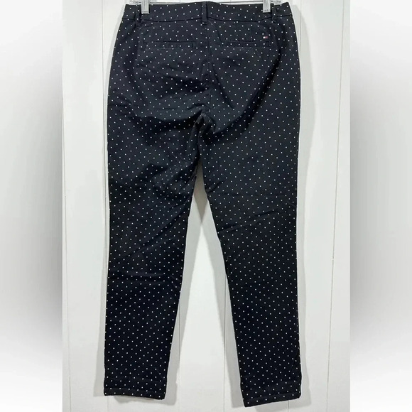 Tommy Hilfiger Womens Black Stretch Slim Chino Polka Dots Pants Flat Front - Picture 4 of 7